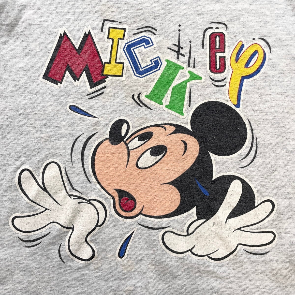 kids】90年代USA製 ディズニー ミッキーマウス 大判 プリント Tシャツ