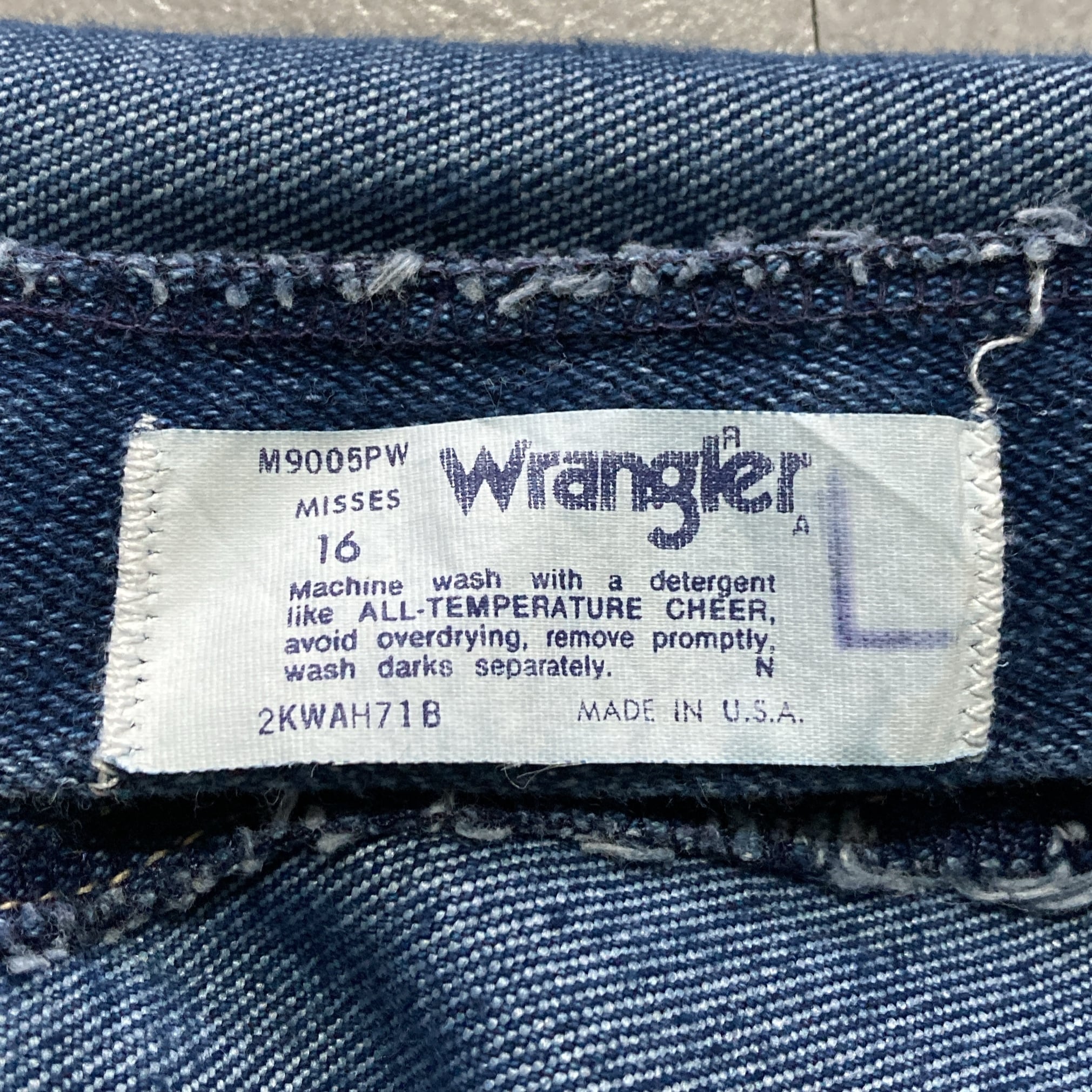 70s-80s】 USA製 Wrangler ラングラー 表記16 アメリカ製 ジッパー