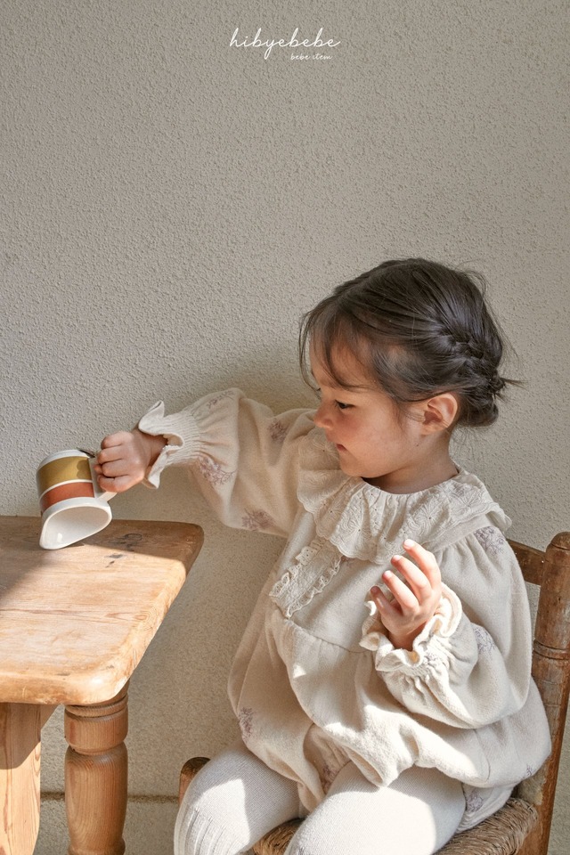 [hibye bebe] coco flower embroidery suit