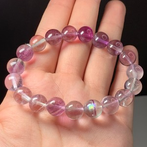 A7.透明度あり♪パープルグラデーションフローライトブレスレット