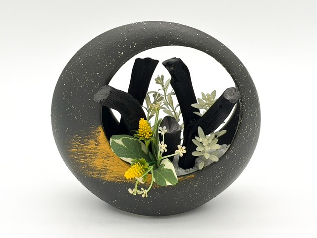 紀州備長炭 インテリア 『あけぼの』 黒 Type B 置物 オブジェ 消臭 調湿