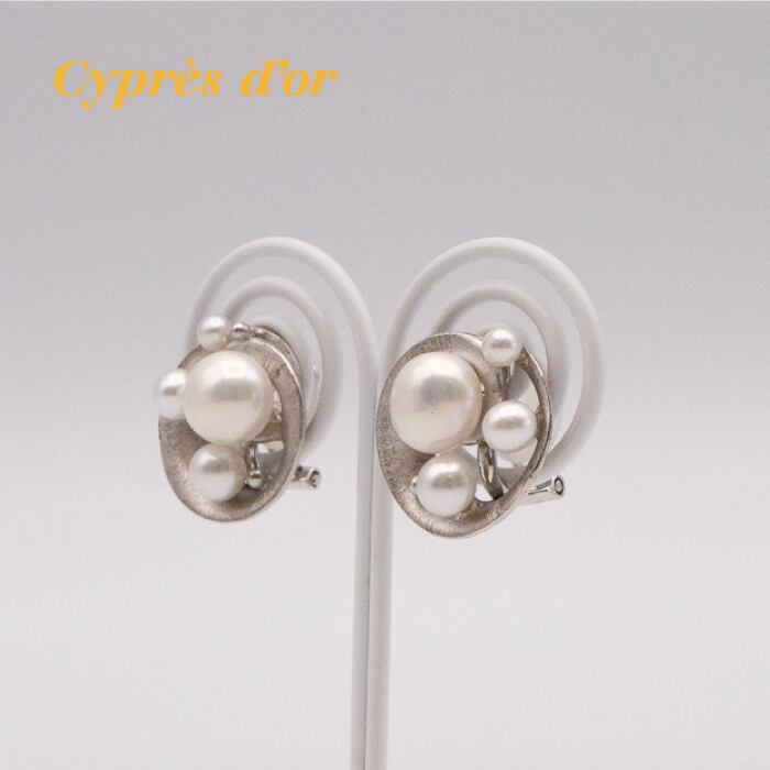silver925》淡水パール 渦巻きイヤリング D-38 | Cypres d