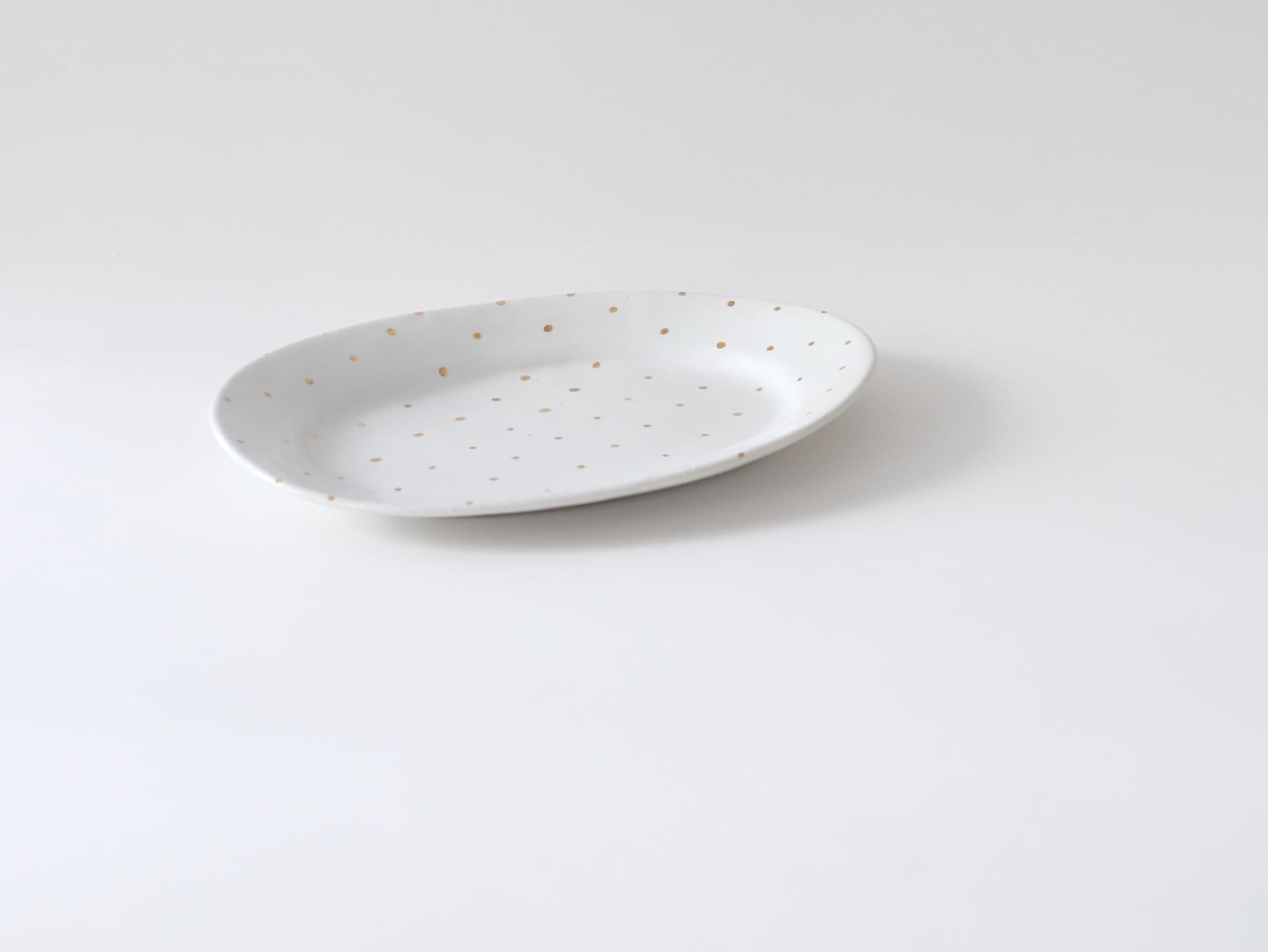 中囿義光 オーバル皿（金彩） ドット D | Galerie NUAGE