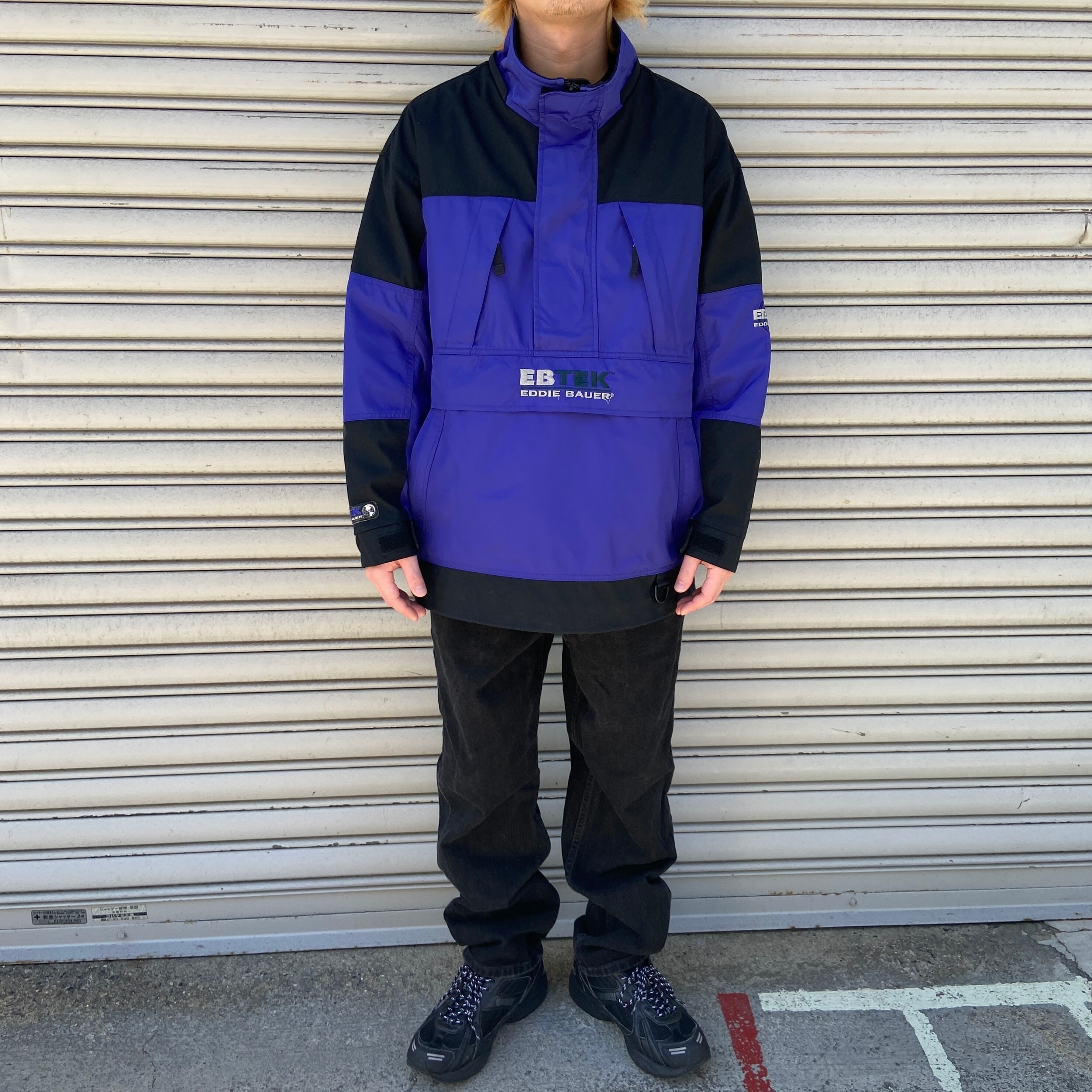 送料無料』レア90s EddieBauer EBTEK ナイロンアノラックジャケット S 