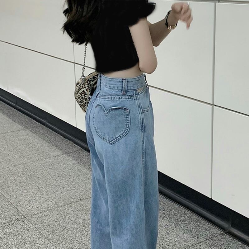 ウェストジーンズ サマー薄手パンツ ルーズ 夏物 試着室11598525657