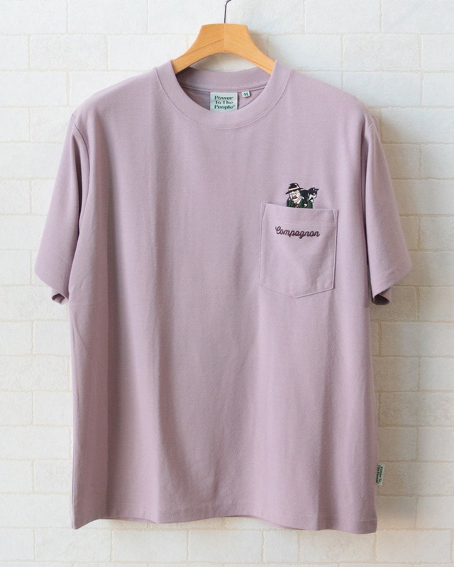 【Select】涼感！梨地ポケット ネコおじ柄 刺繍Tシャツ (260878)