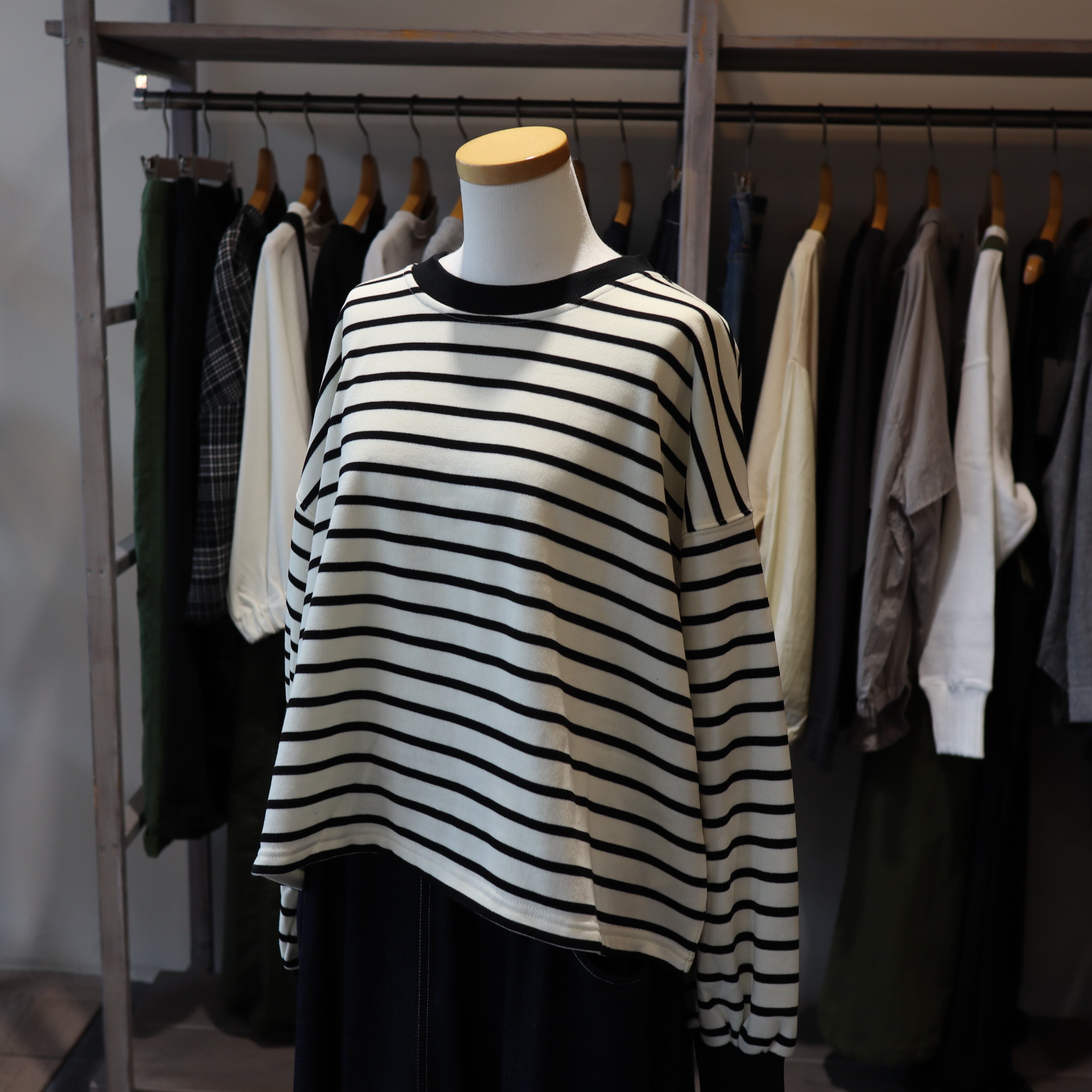 伸びるボーダー裏毛 裏毛ボーダープルオーバー | Nuts & Glove