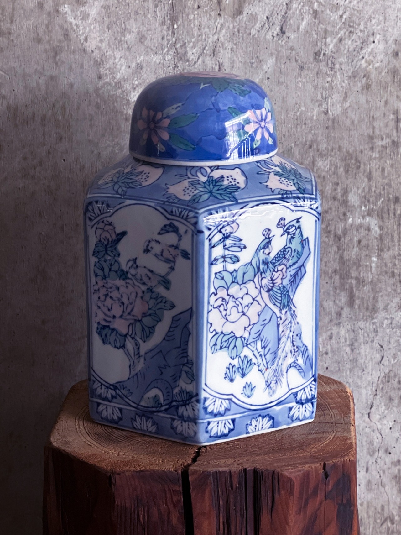 中国製造／ヴィンテージ客家 パステル壺