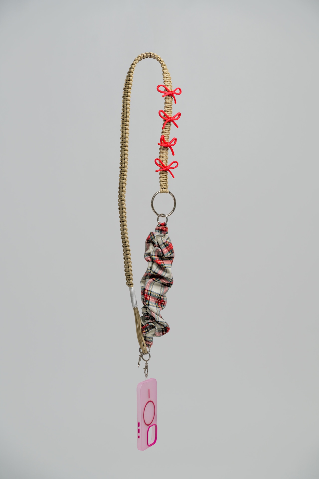 3way tartan strap Beige