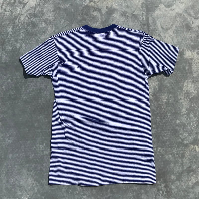 90's TOWNCRAFT タウンクラフト コットンボーダー ポケットTシャツ M ブルー JCPenny USA製 希少 ヴィンテージ |  agito vintage powered by BASE