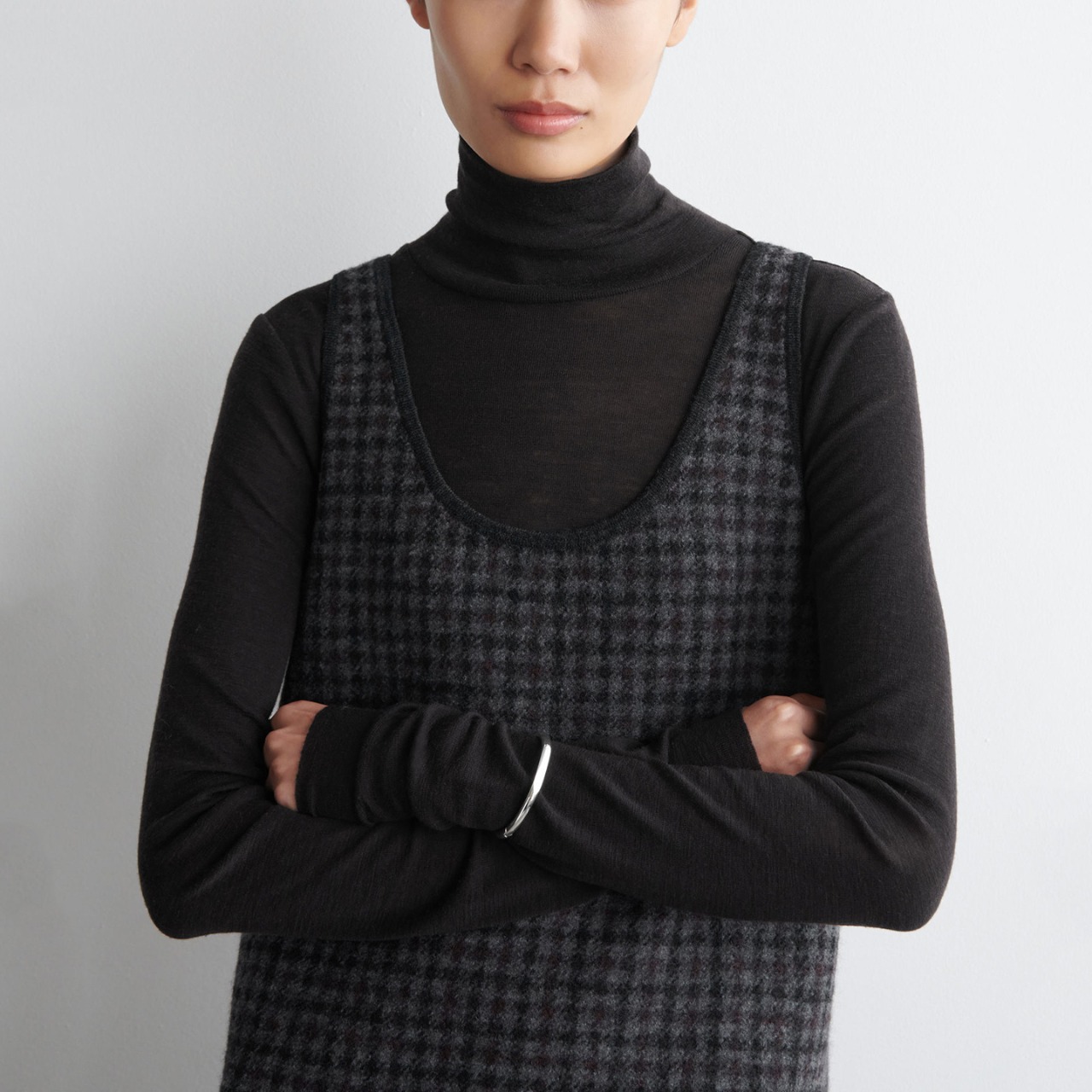 Checked Jumper Dress T4155