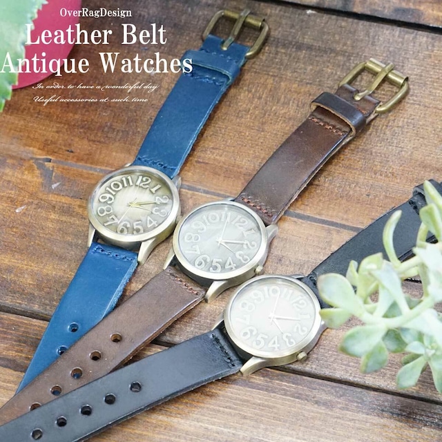 カジュアルコーデに最適 レザーベルトアンティークウォッチ 腕時計 時計 ブレスレット カジュアル時計 メンズ時計 レザー時計 革 ブレスレット アンティークカラー 