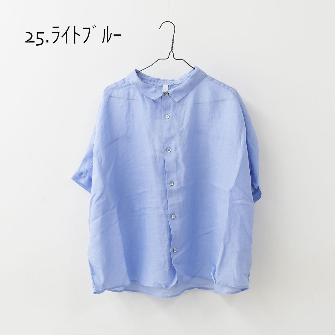 prit [プリット] 160/1ラミー5分袖レギュラーカラービッグシャツ