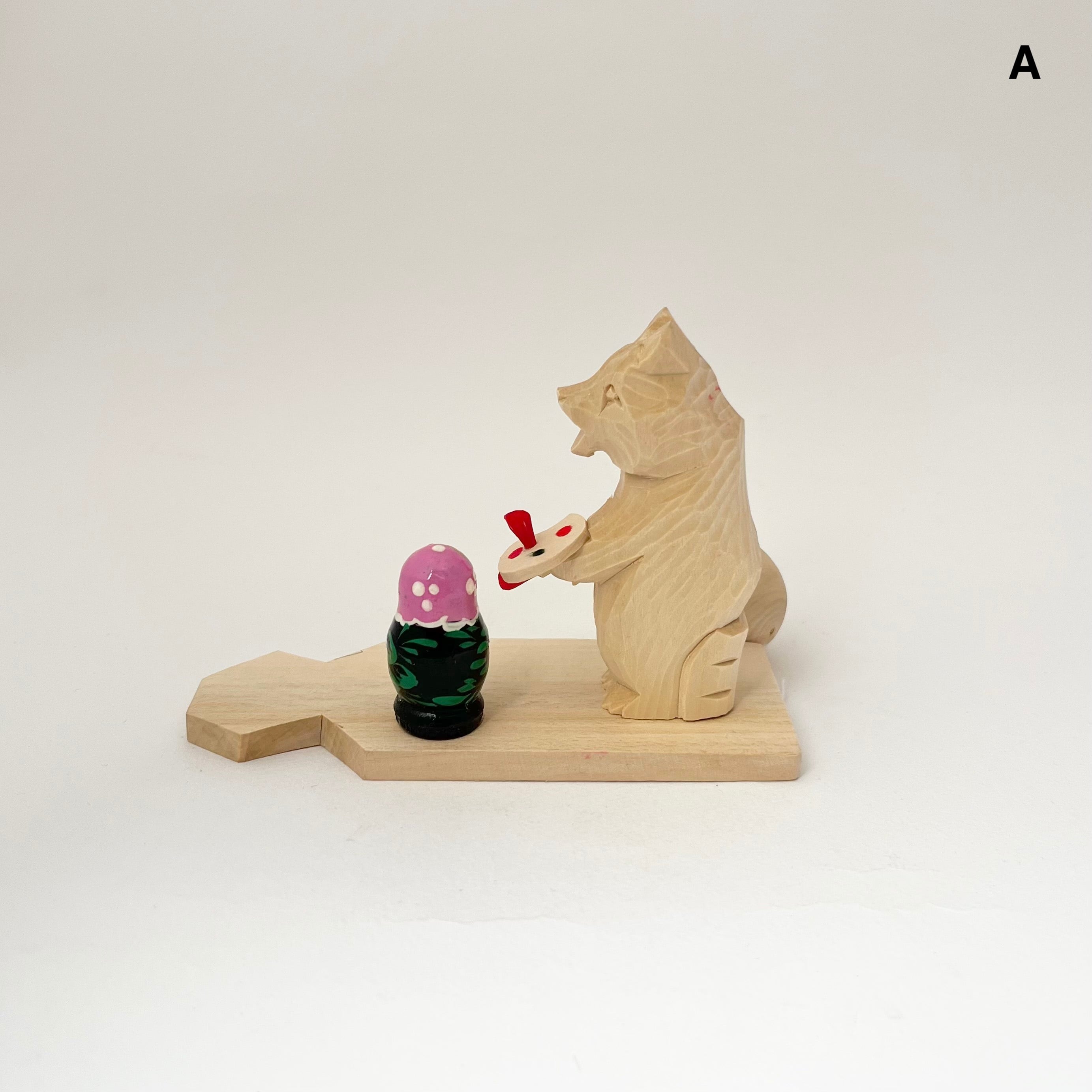 ボゴロツコエ木地玩具「クマのマトリョーシカ職人」いちご柄