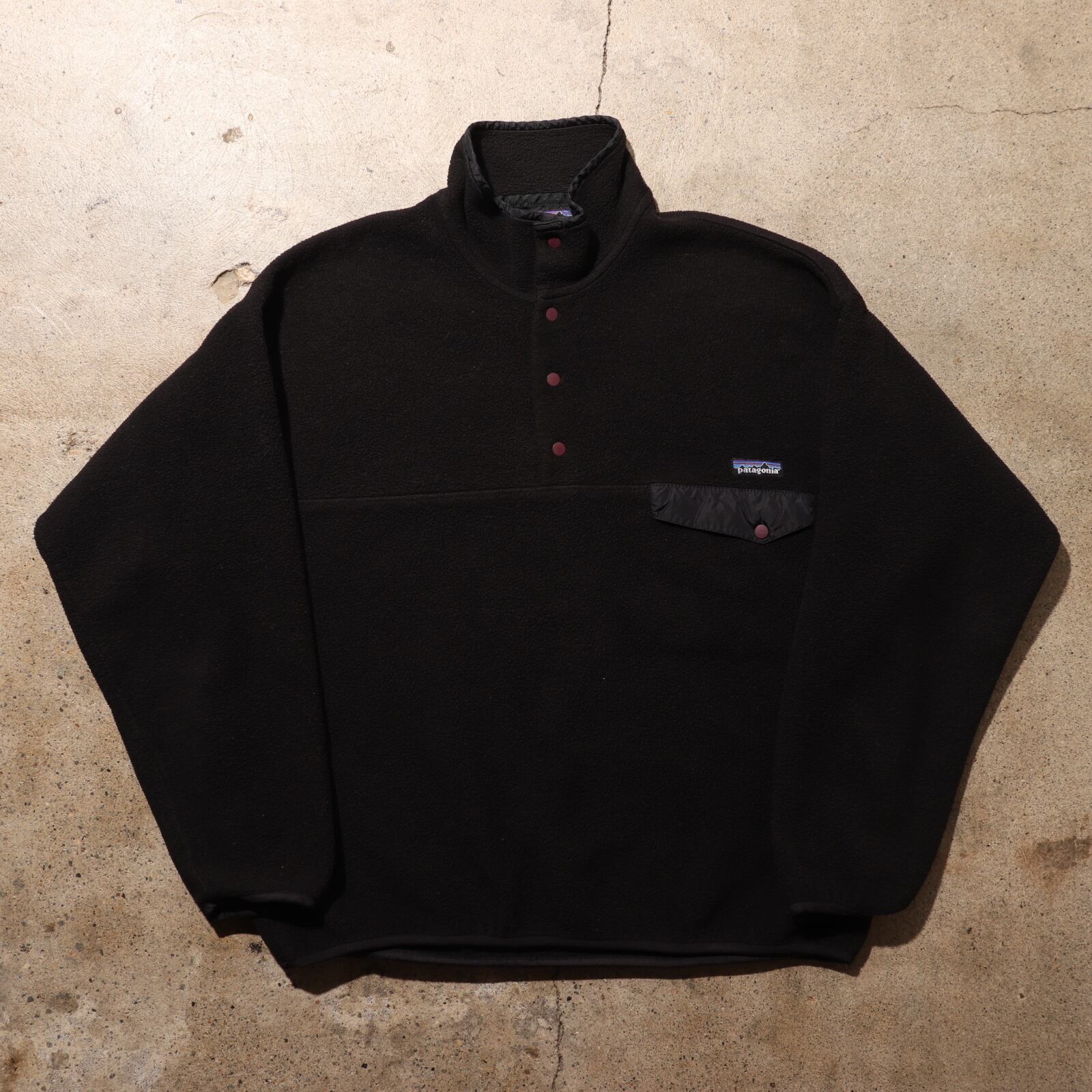 美品 XL 黒 90s シンチラ スナップt Patagonia パタゴニア フリース 黒 