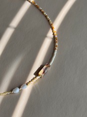 yellow opal × Beads Necklace［BZN29］