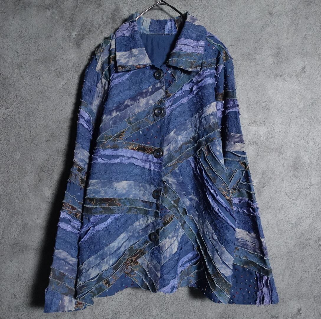 Blue design shirt jacket