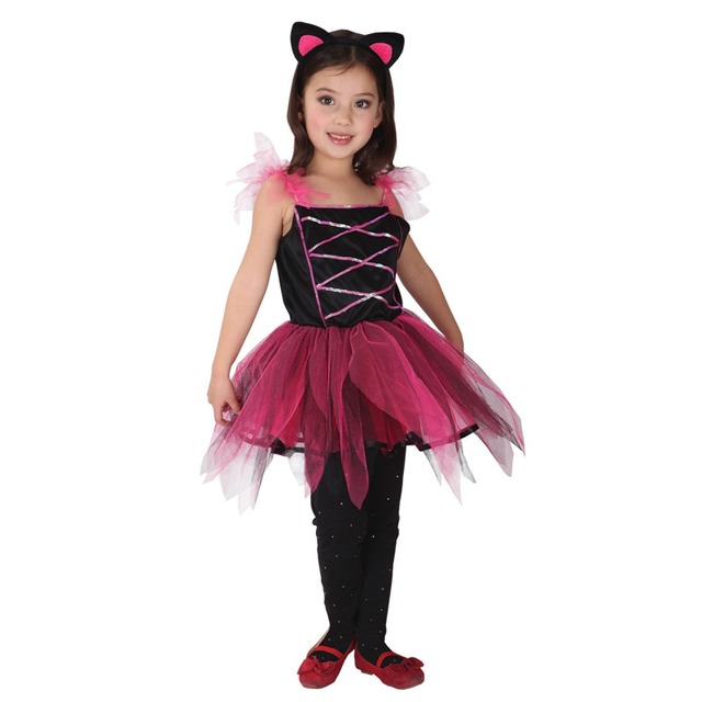 Umorden 子供リトル黒猫衣装素敵な猫の尾でファンタジードレスハロウィンカーニバルパーティー衣装