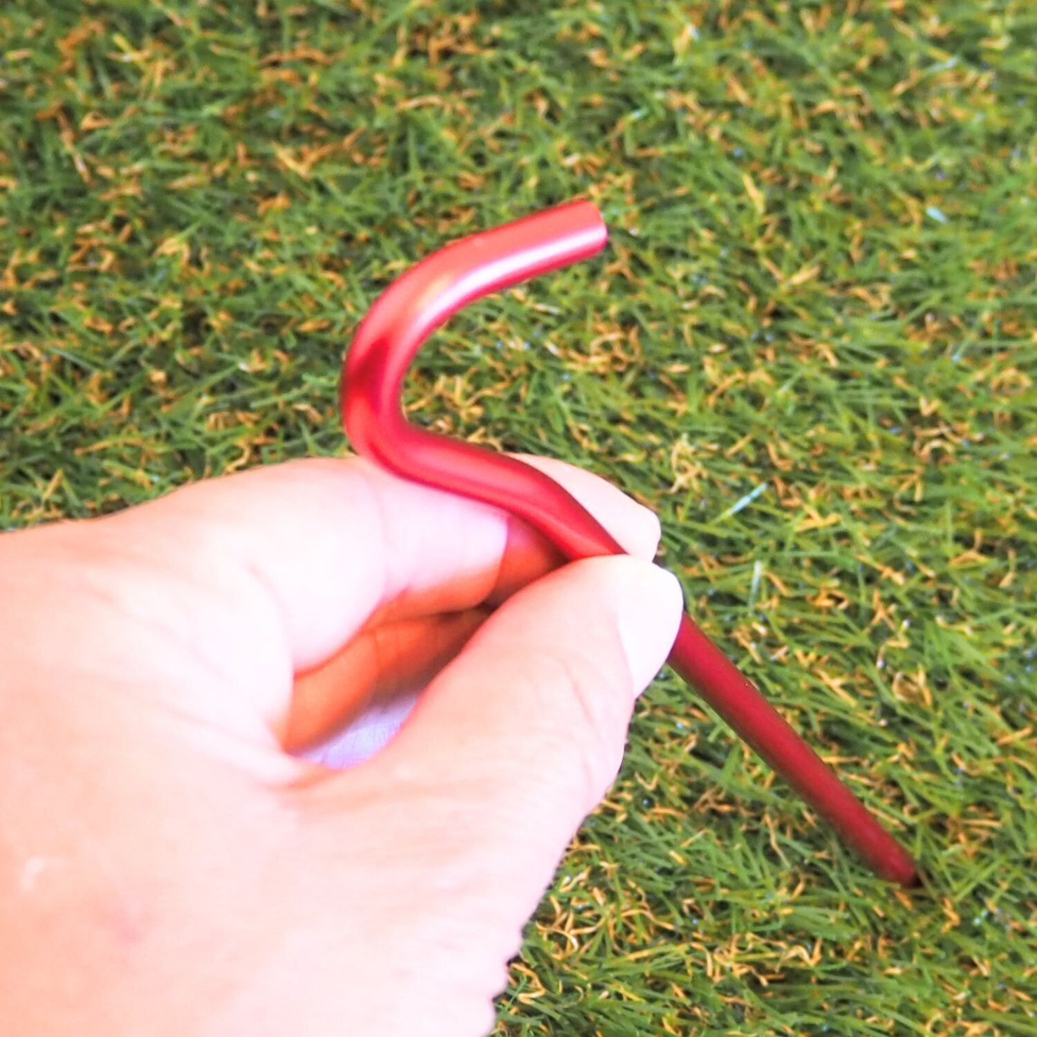 ノーブランド 軽いペグ 軽量ペグ 7001 アルミ合金ペグ 18㎝ 赤 8本セット アルミ ペグ キャンプ用品 キャンプギア