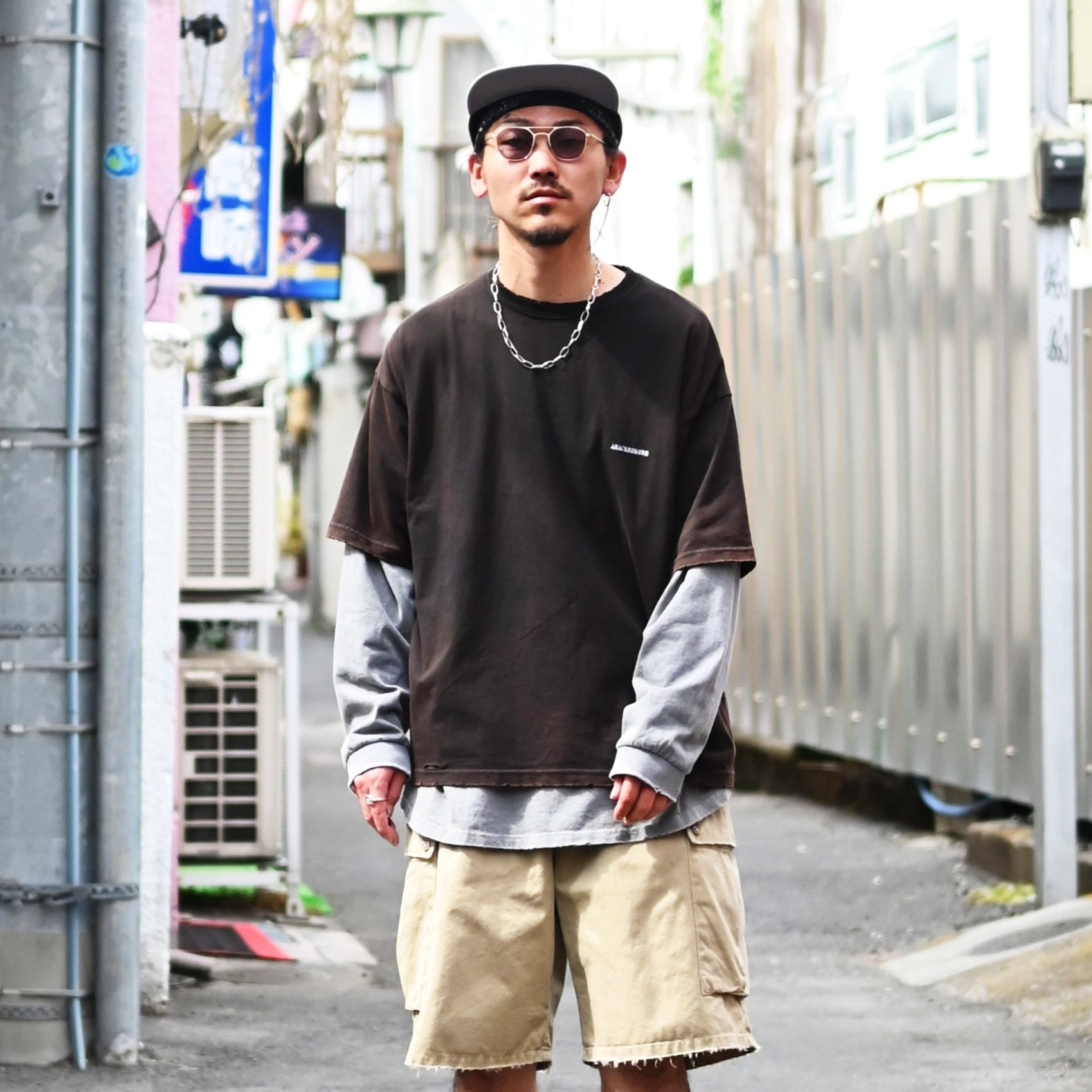 BOWWOW(バウワウ）US ARMY MOUNTAIN TROOPER SHORTS AGED、アナクロT