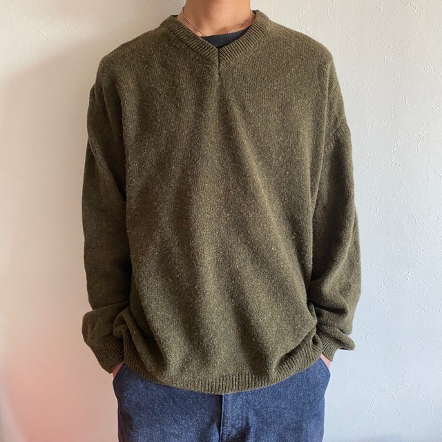 Made in ITALY COUNTY SEAT WOOL KNIT Sweater {イタリア製　COUNTY SEAT　ウールニット　セーター　古着　USED  メンズ}  ユニセックス