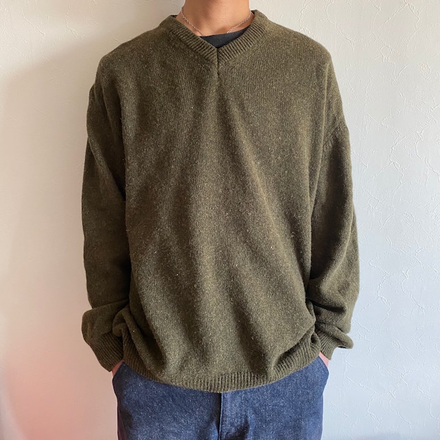 Made in ITALY COUNTY SEAT WOOL KNIT Sweater {イタリア製　COUNTY SEAT　ウールニット　セーター　古着　USED  メンズ}  ユニセックス