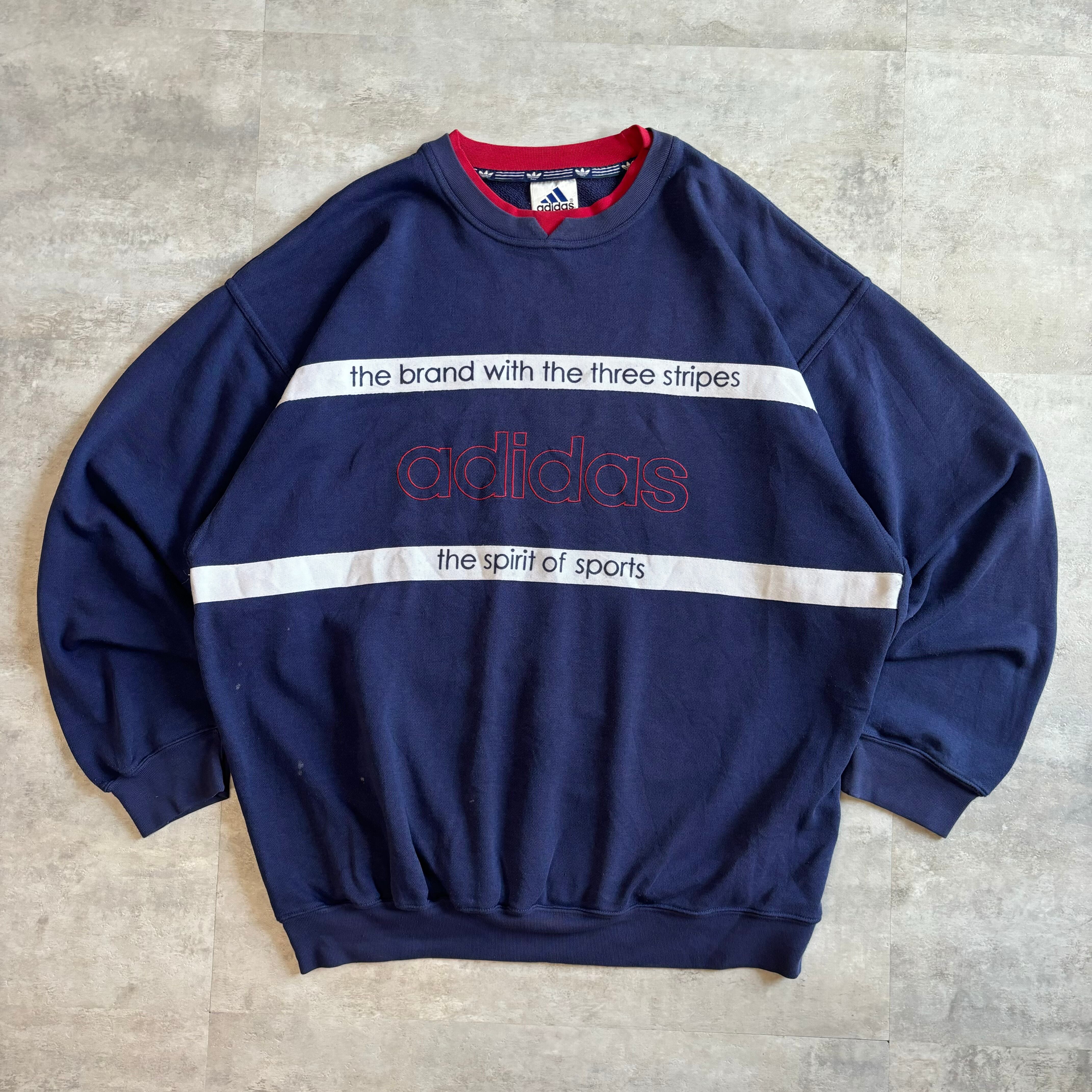 《L》adidas アディダス スウェット レアデザイン 90年代 vintage no.4046