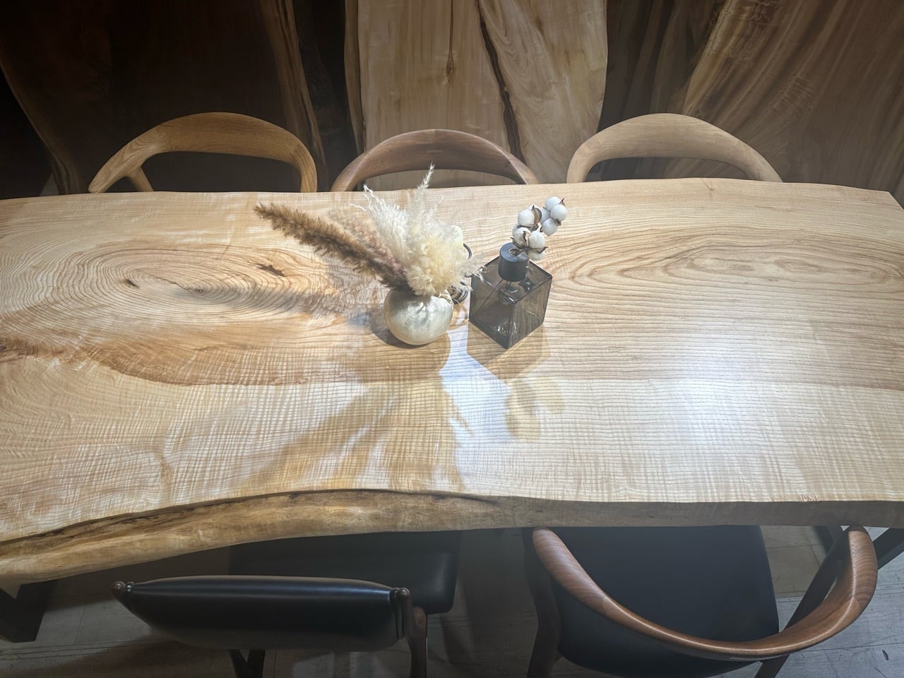 タモ_2100×800-870×60_浅草本店_テーブル天板/一枚板 252234 t001