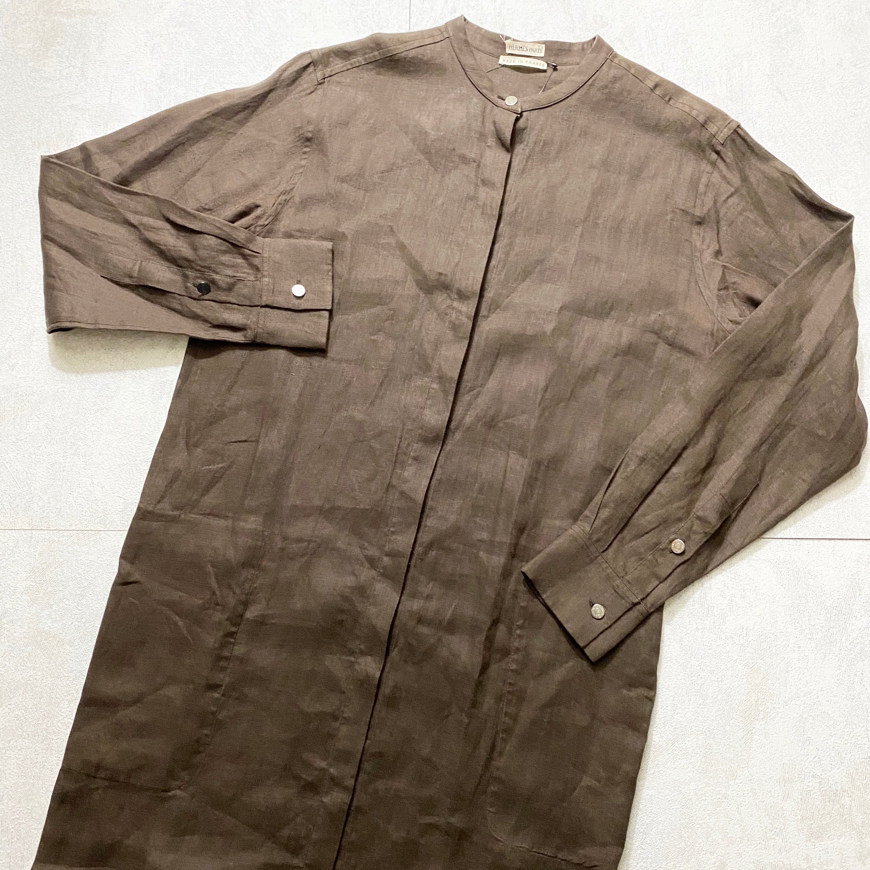 vintage HERMES by martin margiela linen long shirt with serie 