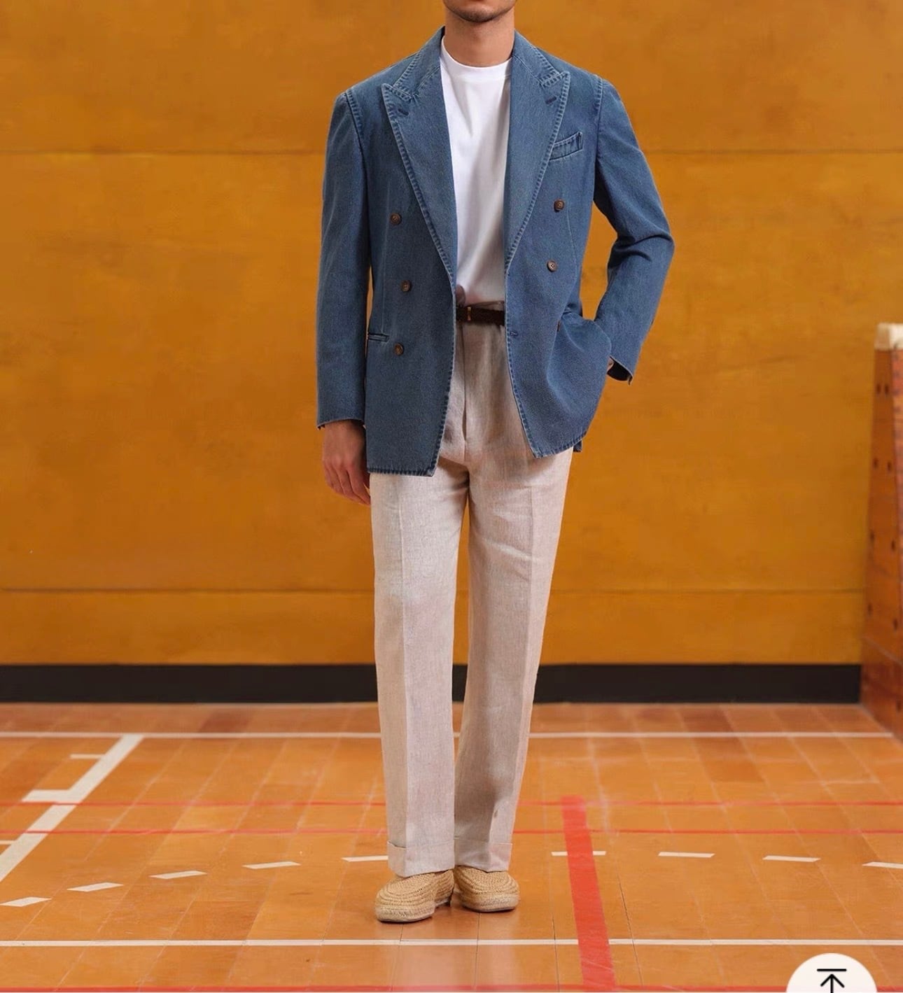 デニムテーラードダブルジャケット | Wide Range