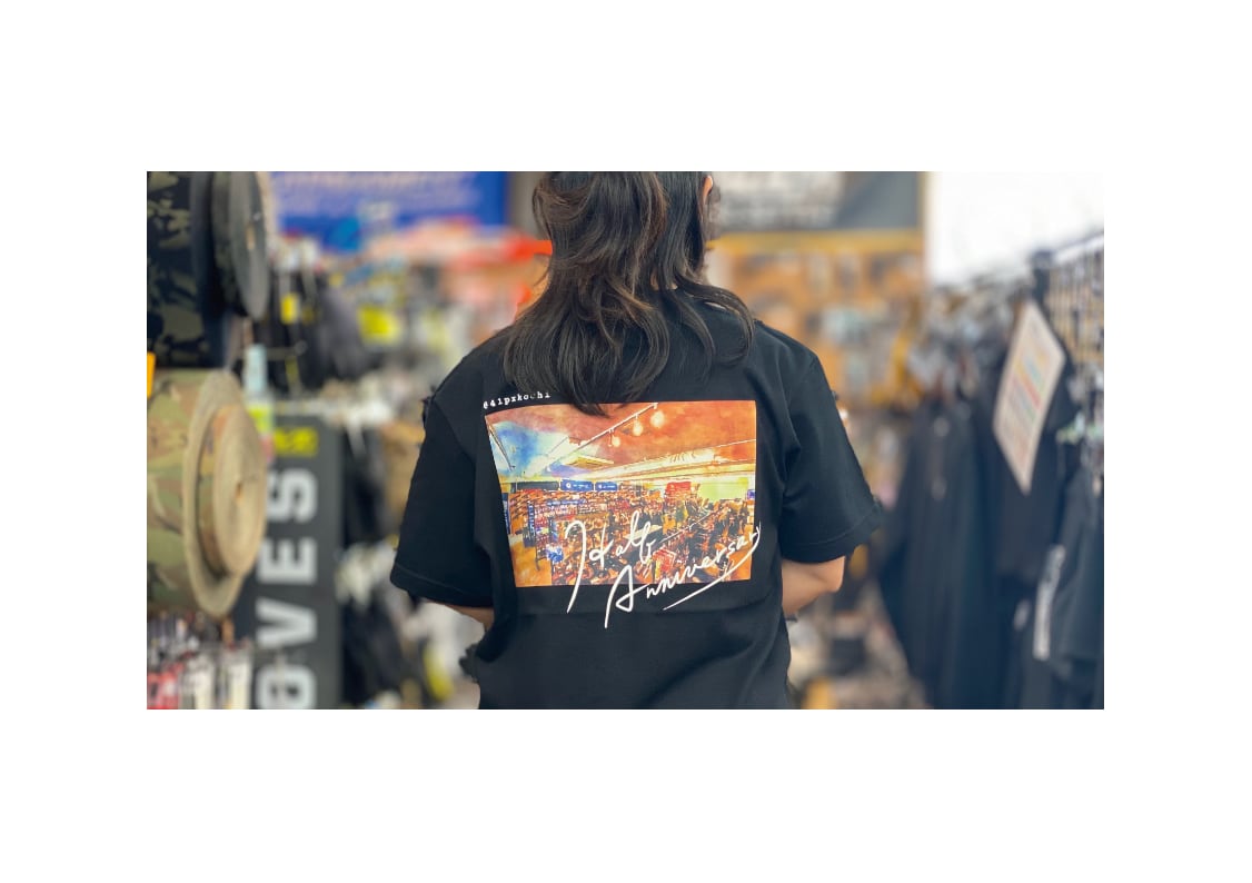 オリジナルTシャツ 高知 No.2「Half Anniversary」5.6oz 黒/WH | よん