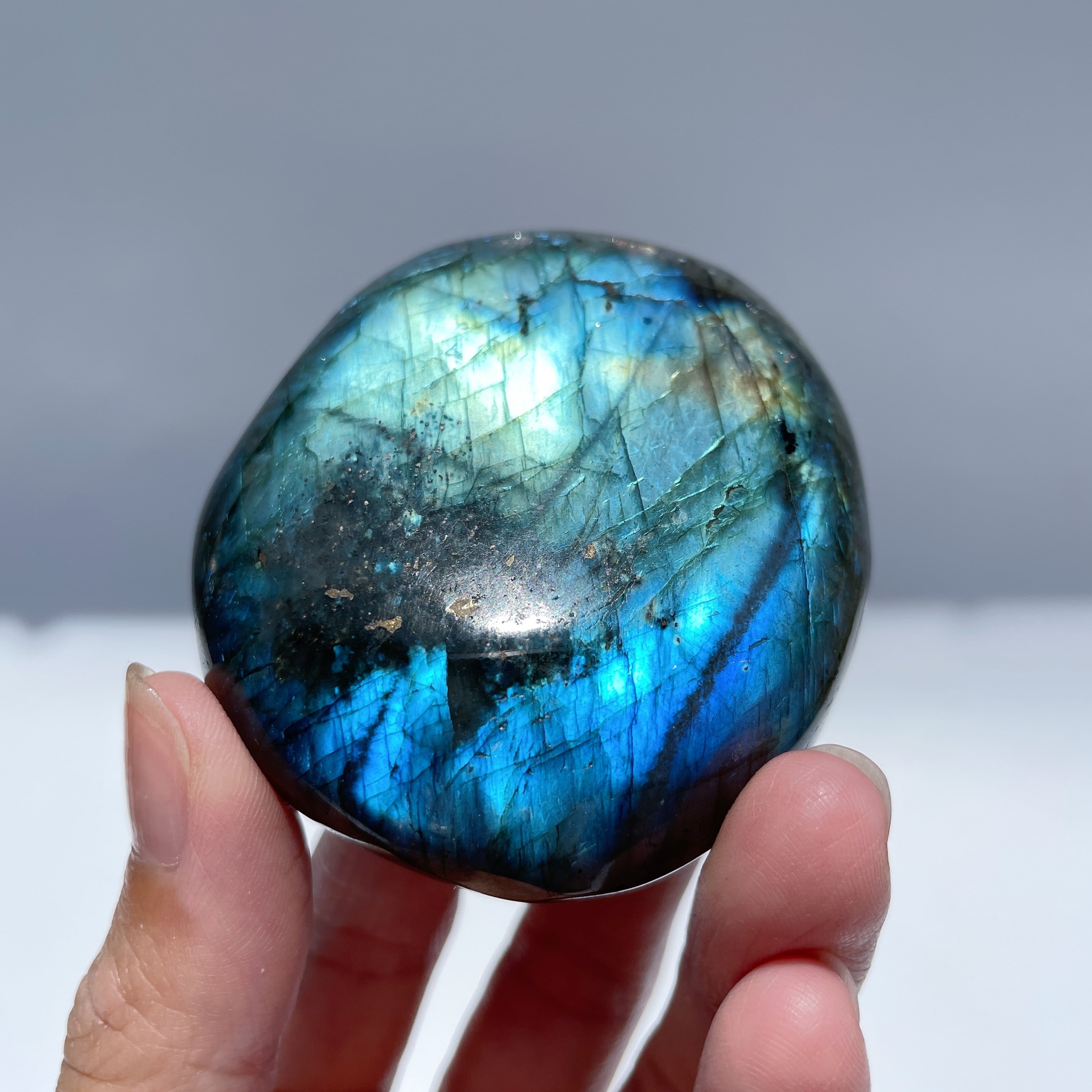 ラブラドライト パームストーン24◇Labradorite◇天然石・鉱物