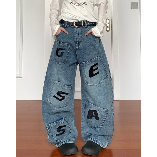 Initial pocket design denim　イニシャルポケットデザインデニム　J1205