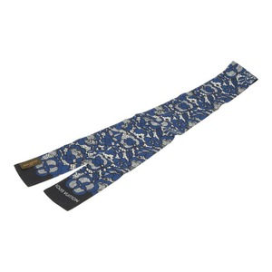 ルイ ヴィトン フラワー 花柄 バンドー スカーフ ネイビー マルチカラー シルク レディース LOUIS VUITTON 【中古】