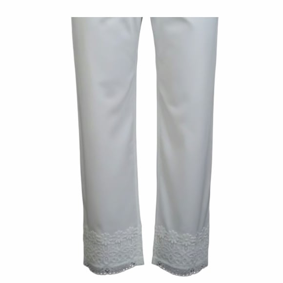 30%OFFセール】スーパービューティー ストレッチパンツ 裾レース