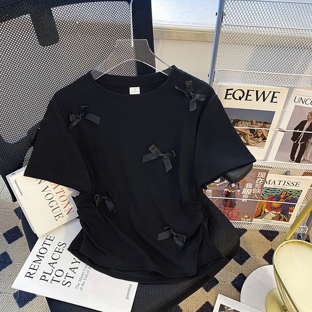 シンプルリボンTシャツ　H458