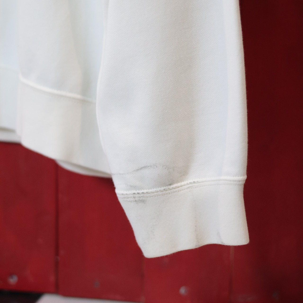 00s NIKE ハーフジップスウェット ワンポイントロゴ 白 L