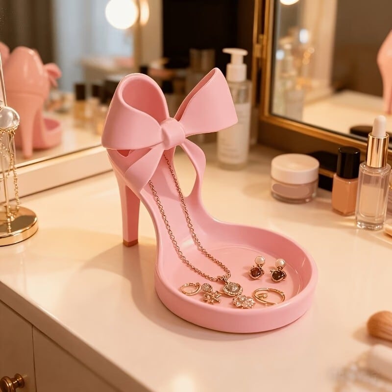 アクセサリー トレイ ハイヒール コンパクト おしゃれ かわいい 収納 インテリア 多用途 マルチ 小物入れ ジュエリー ケース ギフト ドレッサー ベッドサイド 玄関 ピンク