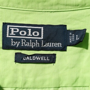 美品 L Caldwell シルクリネン Polo Ralph Lauren ポロラルフローレン 半袖開襟シャツ