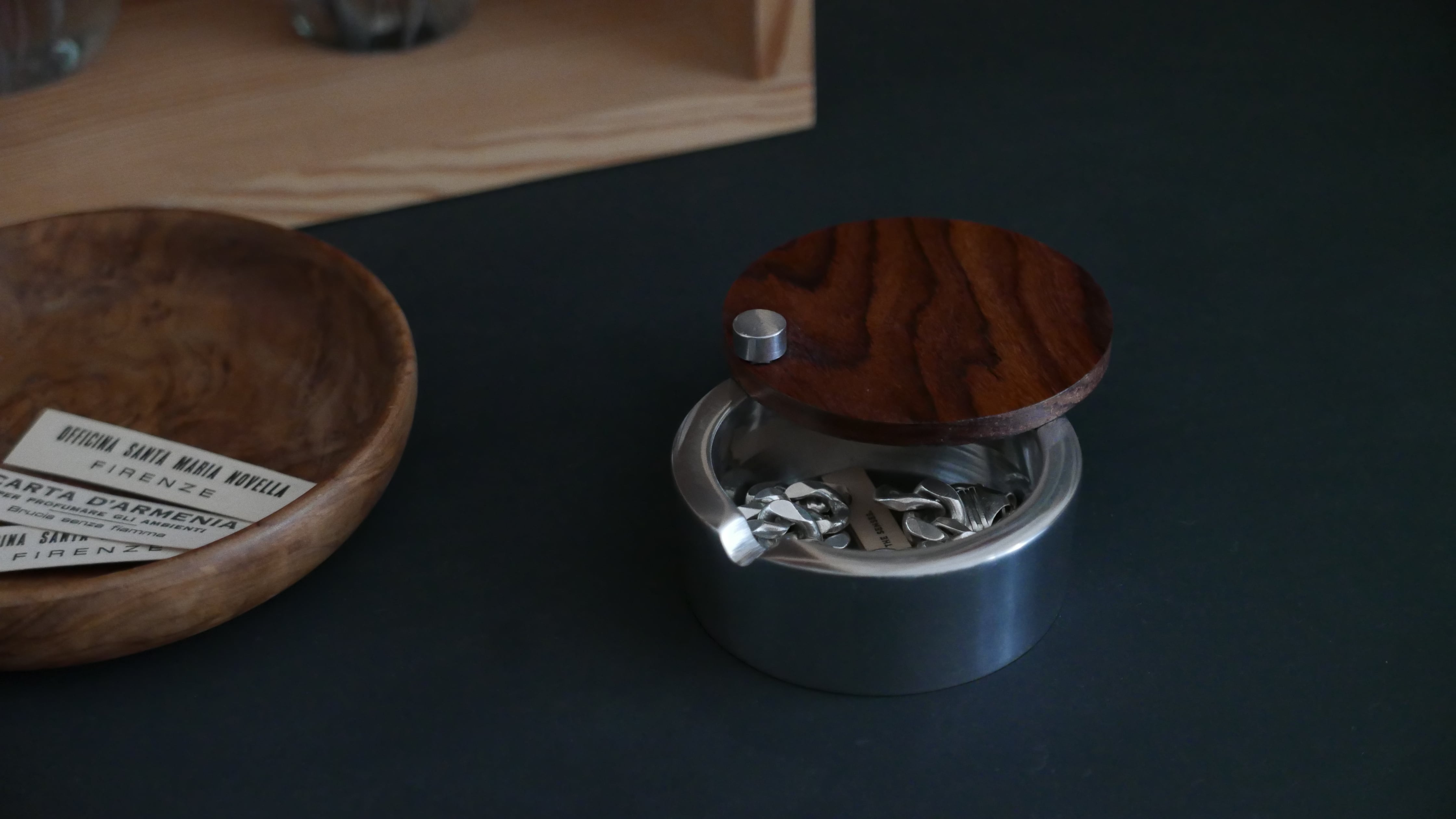 wood × aluminum ashtray 灰皿、アクセサリーレスト、ポプリ入れetc...