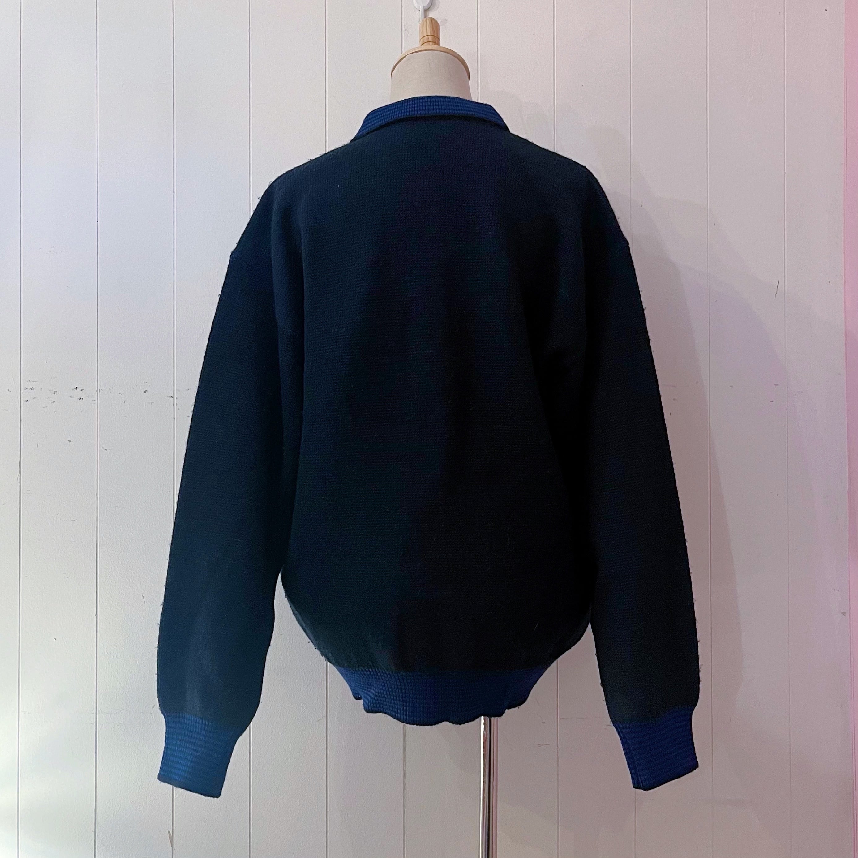 90s blue geometric knit sweater