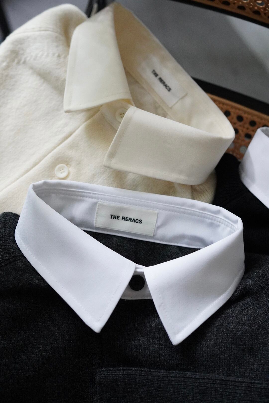 THE RERACS/ザ・リラクス　カットソー　Aラインクレリックポロシャツ THE RERACS/ザ・リラクス カットソー Aラインクレリックポロシャツ