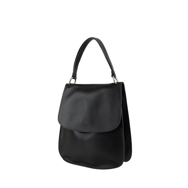 PRADA プラダ ショルダーバッグ ブラウン ロゴ レザー セミショルダーバッグ vintage ヴィンテージ オールド ecb6ar