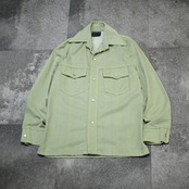 70's cotton shirt jacket lime green