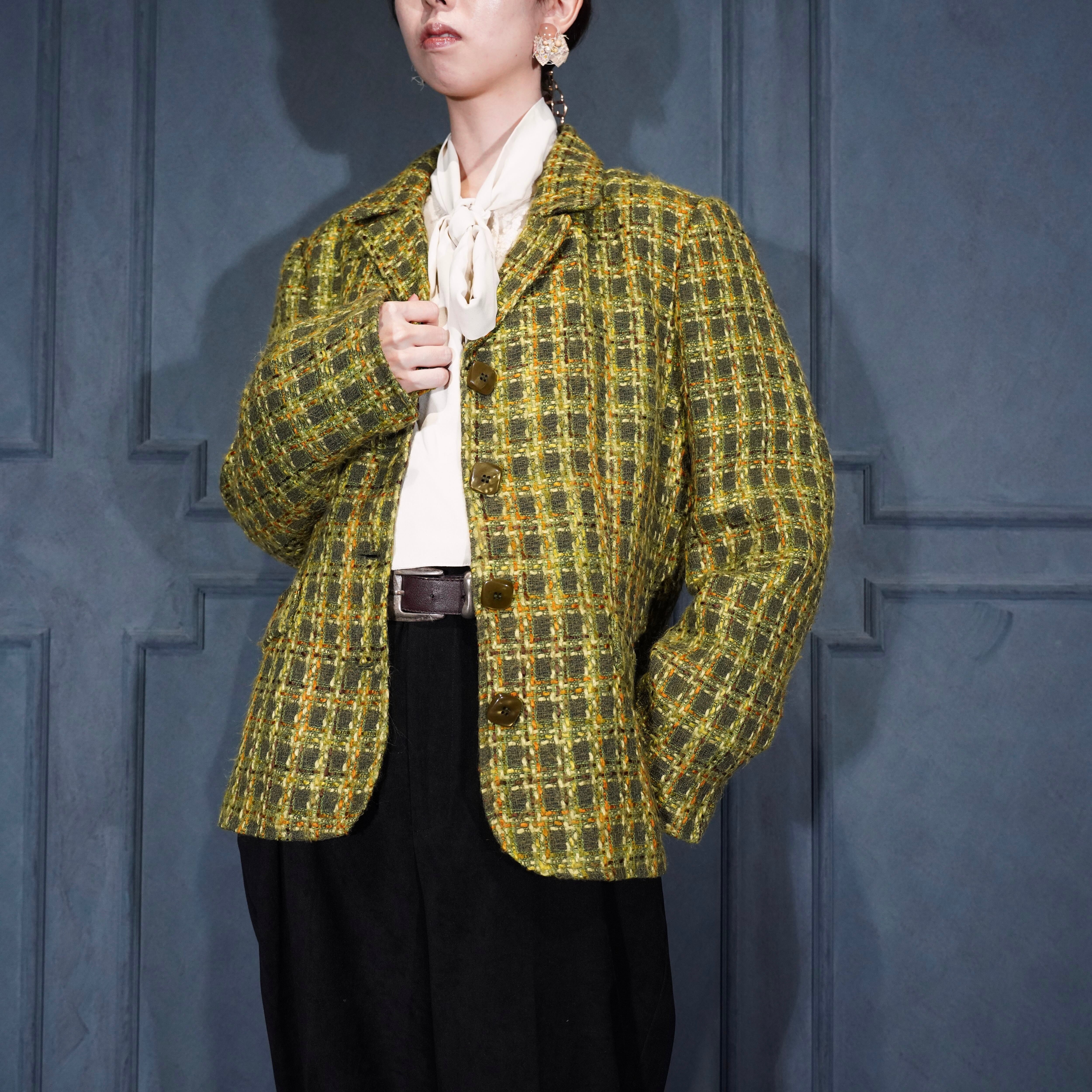 AMERI VINTAGE ADORABLE SHAGGY CHECK COAT AMERIVINTAGE】ADORABLE