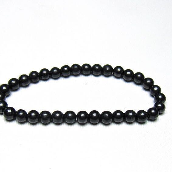 シュンガイト ブレスレット 6mm 一点物 メール便可 111-49632