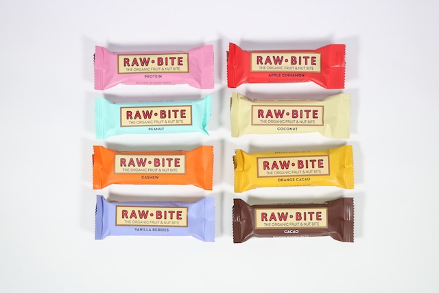 【セット割】8個　デンマーク産オーガニックバー8種｜RAW-BITE｜非加熱｜砂糖不使用｜50g