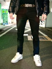 カラーペイントスキニーパンツ