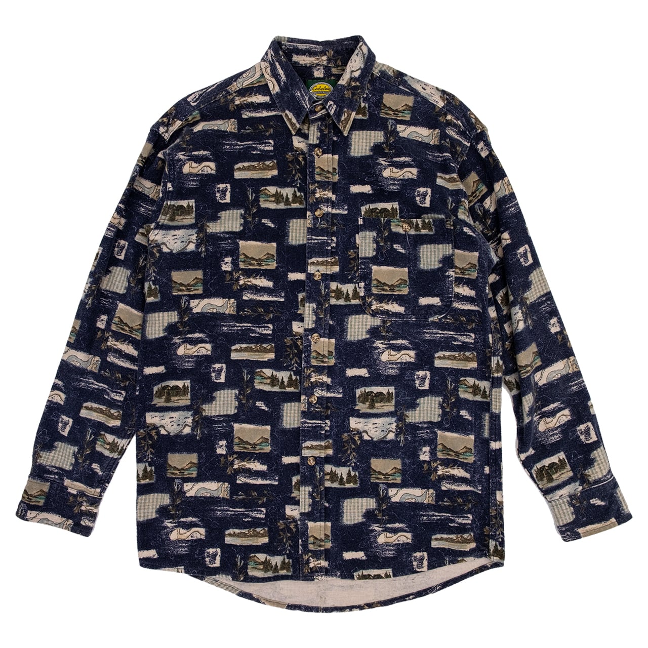 【USED】90s Cabela's カベラス Chamois Print Button Down Shirt シャモアプリント ボタンダウンシャツ