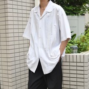 ~80's 3pocket cuba shirt white